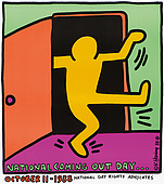 Keith Haring, National Coming Out Day, 1988, Offset-Lithografie auf Papier, 65,8 x 58,3 cm, Sammlung Noirmontartproduction, Paris. Bild: © Keith Haring Foundation